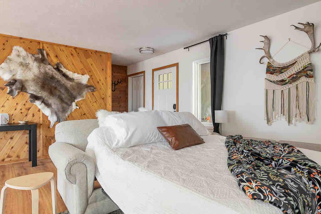 Queen sleeper sofa with an Air Dream mattress.

Pretty fancy sleeper sofa...adjustable inflation, optional adjustable head rest. You can also add the  fancy Sealy plush topper if you like. 