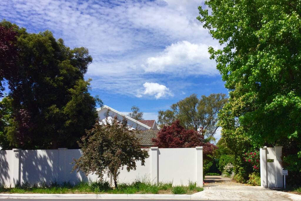 Street view and entrance driveway