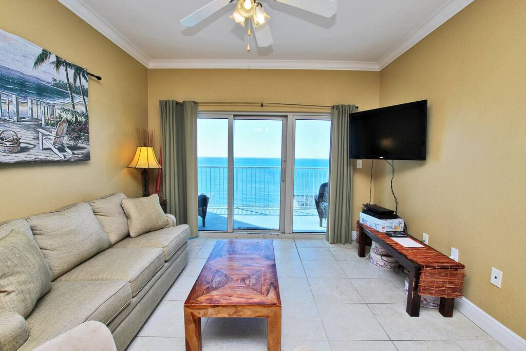 Sleeper Sofa and Balcony Access