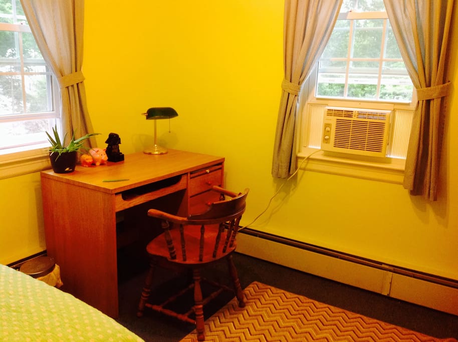 Desk and chair.