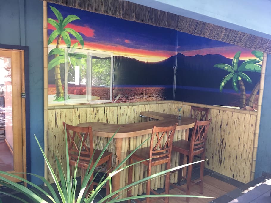 Your own private Tiki Bar on the deck
is now up and running