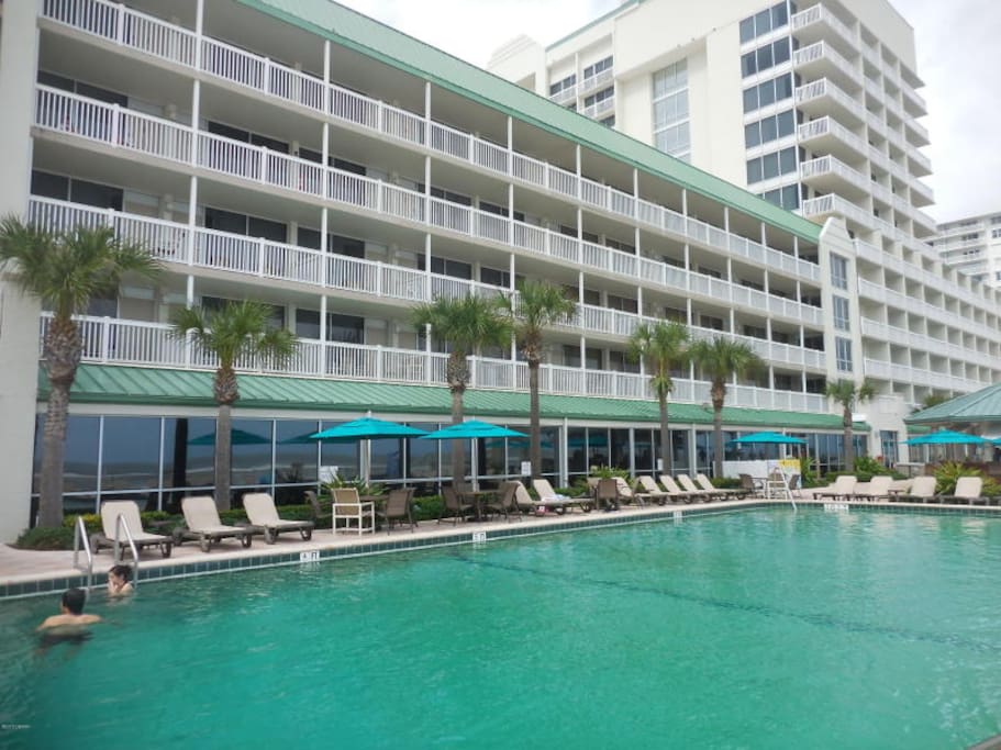 Main building from South pool.
