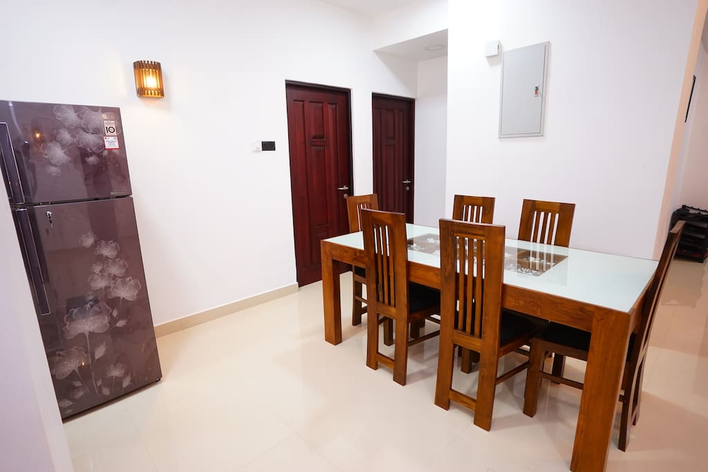 Dinning table with Fridge