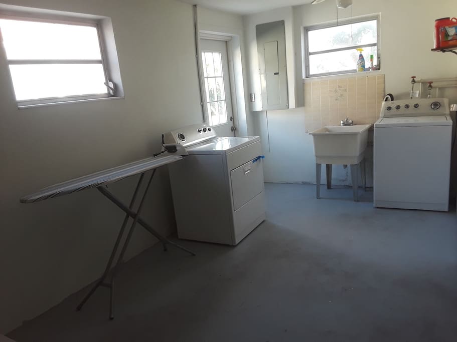 Shared fully equipped laundry room with full launder service optional at an extra cost.