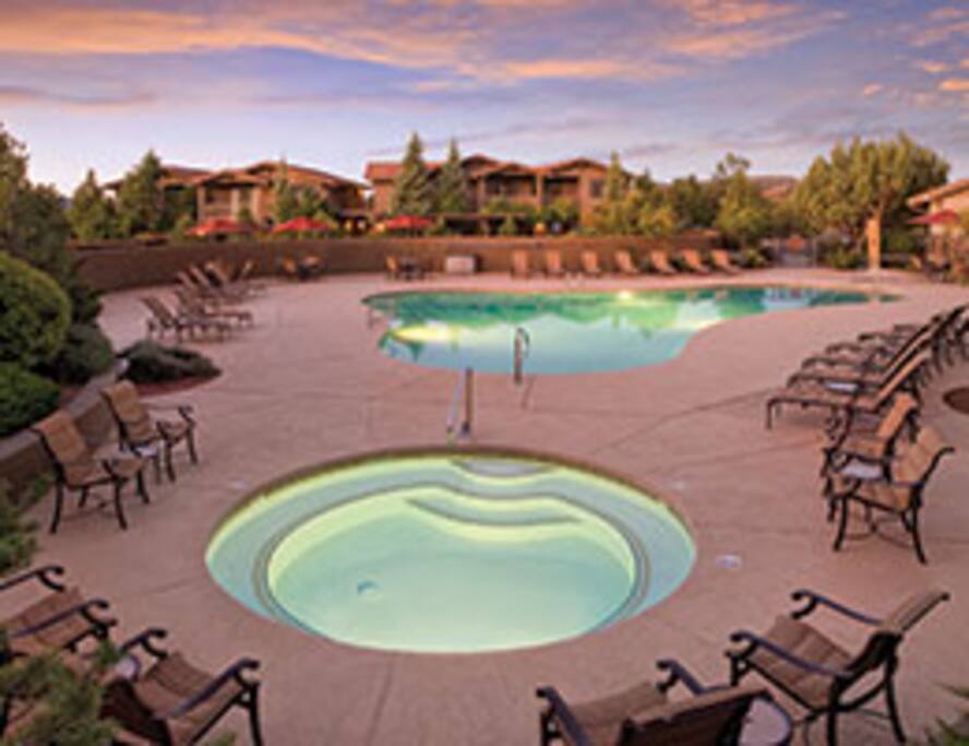 ENJOY 24 HOUR POOL AND HOT TUB HERE