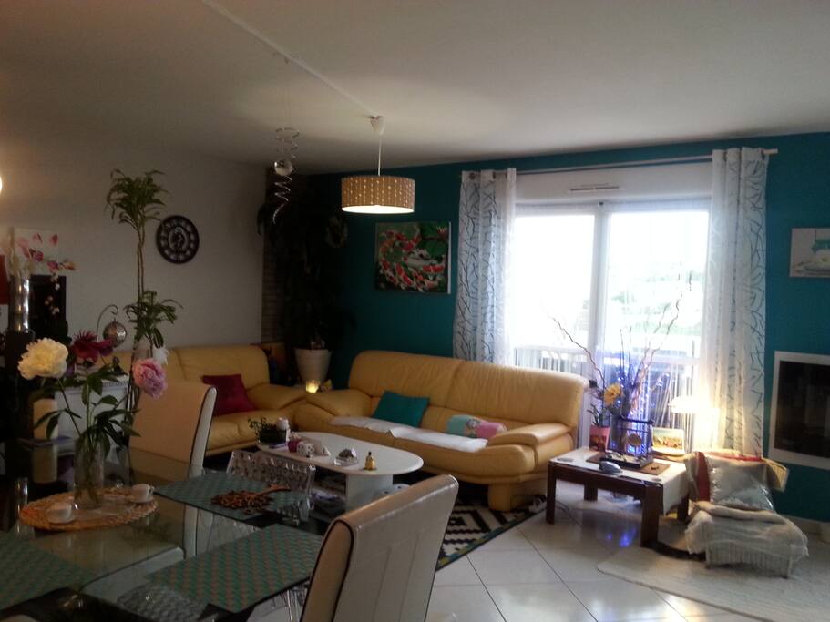 salon et salle a manger spacieux et tres lumineux.Fort agreable pour son confort et bien être.
