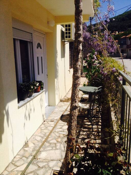 Entrance and patio