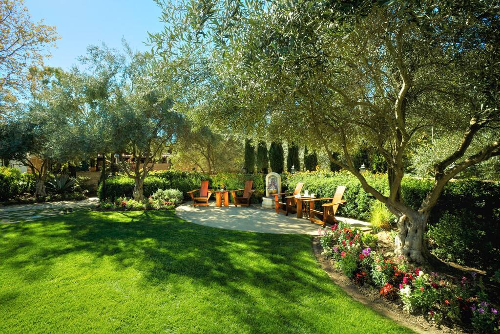 Enjoy the lush gardens