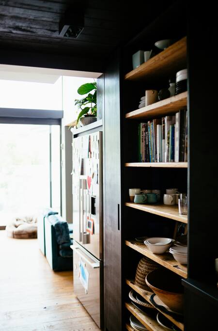 open galley cooks kitchen