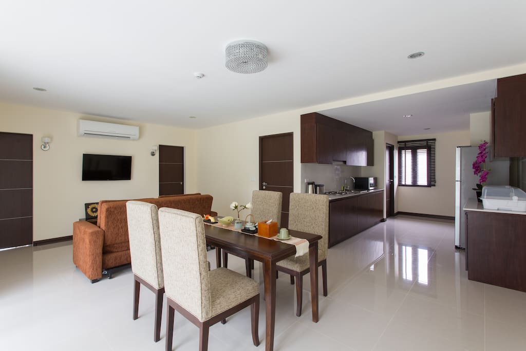 Dining room and kitchen