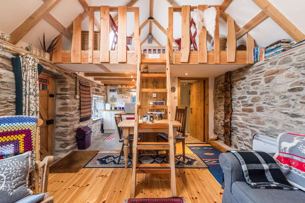 ladders to sleeping area