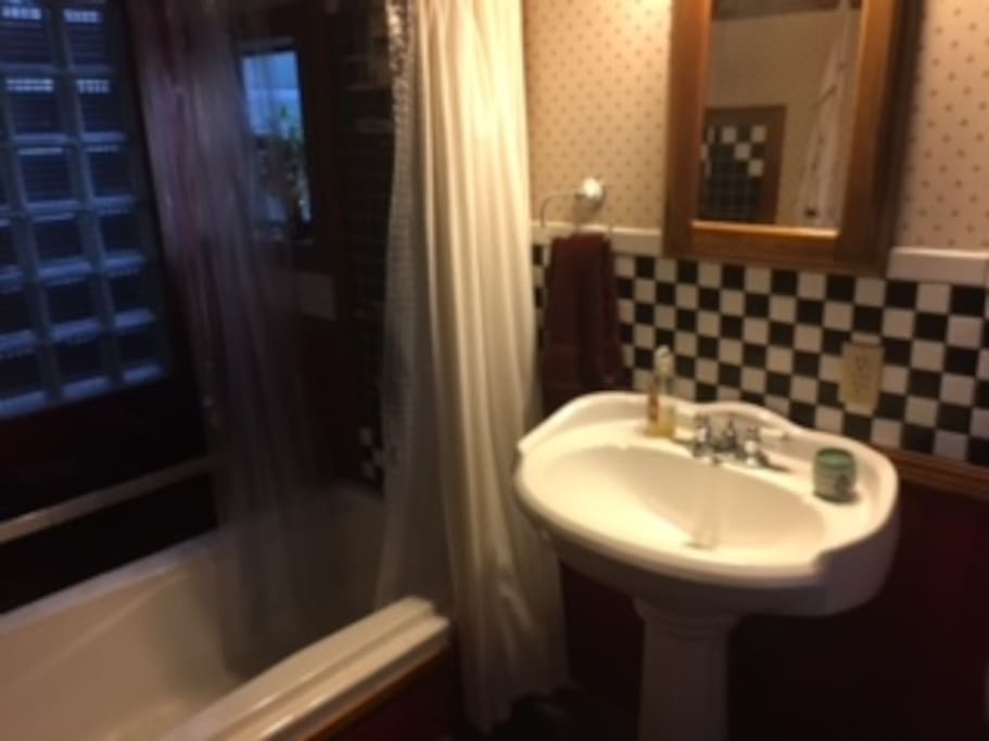lodge-like bathroom