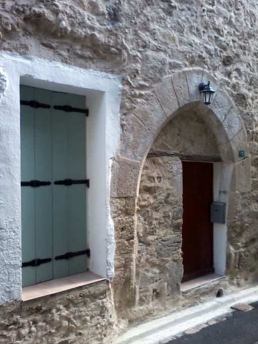 Front door with original medieval arch