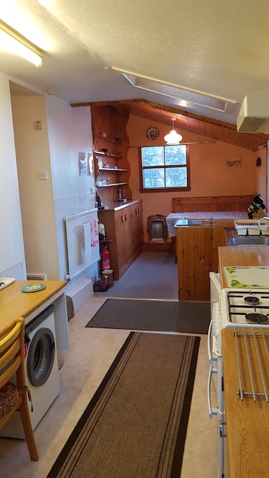 Spacious dining area. Highchair available if needed.