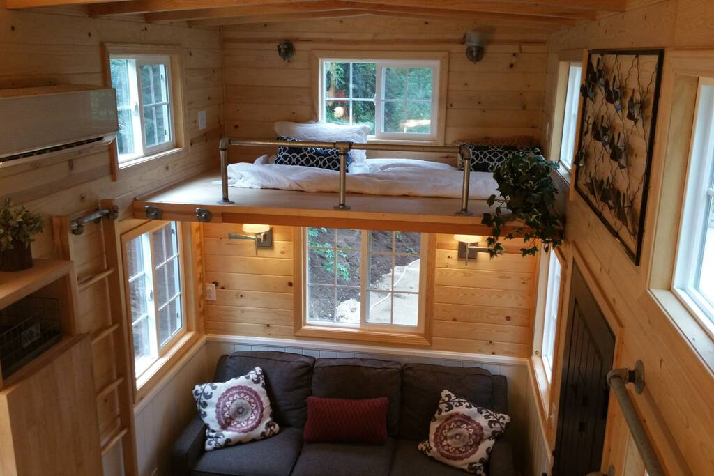A view from loft to living room.