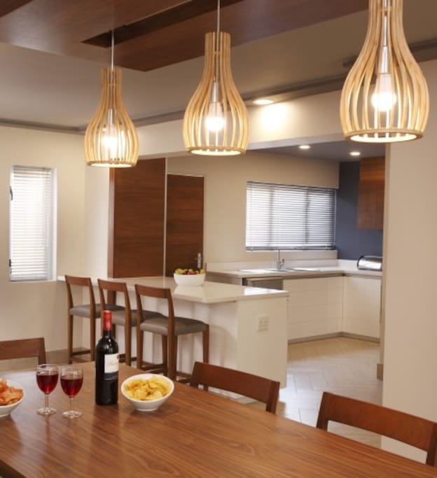 Dining room and kitchen