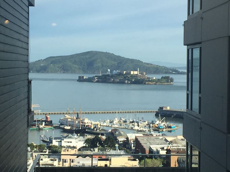 Casual Alcatraz view from the living room