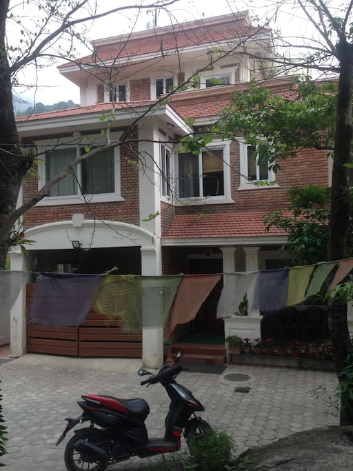 The front part of the house