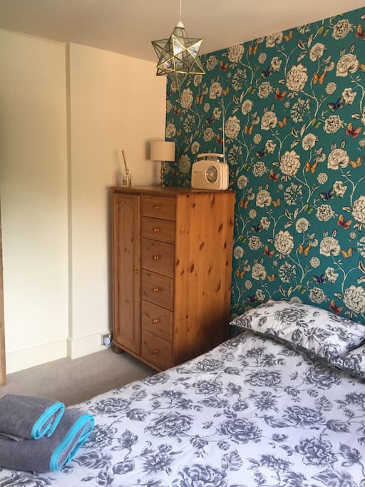 Double bedroom with small wardrobe
