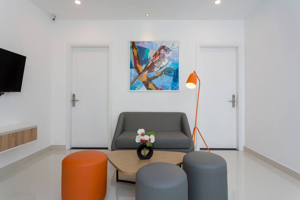 Relaxing living room to share with other guests