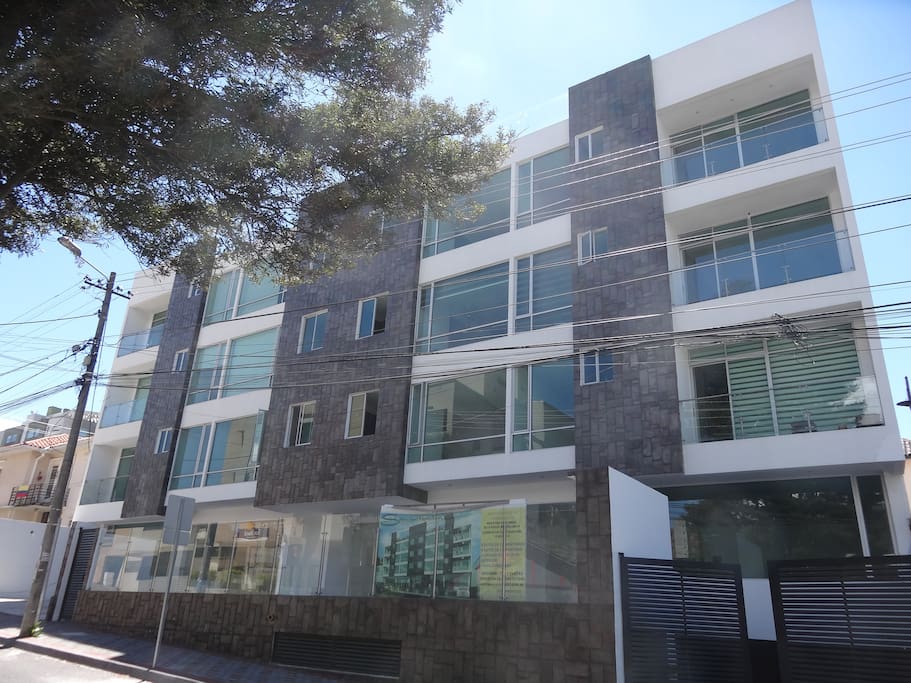 Front view of the building