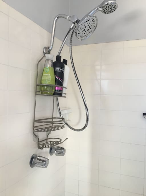 Spa shower head has great pressure