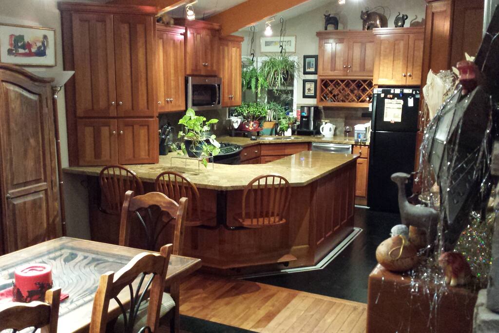 View of kitchen as seen from dining room.