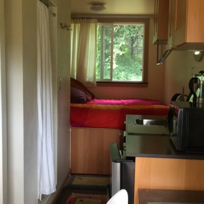 A comfy queen bed