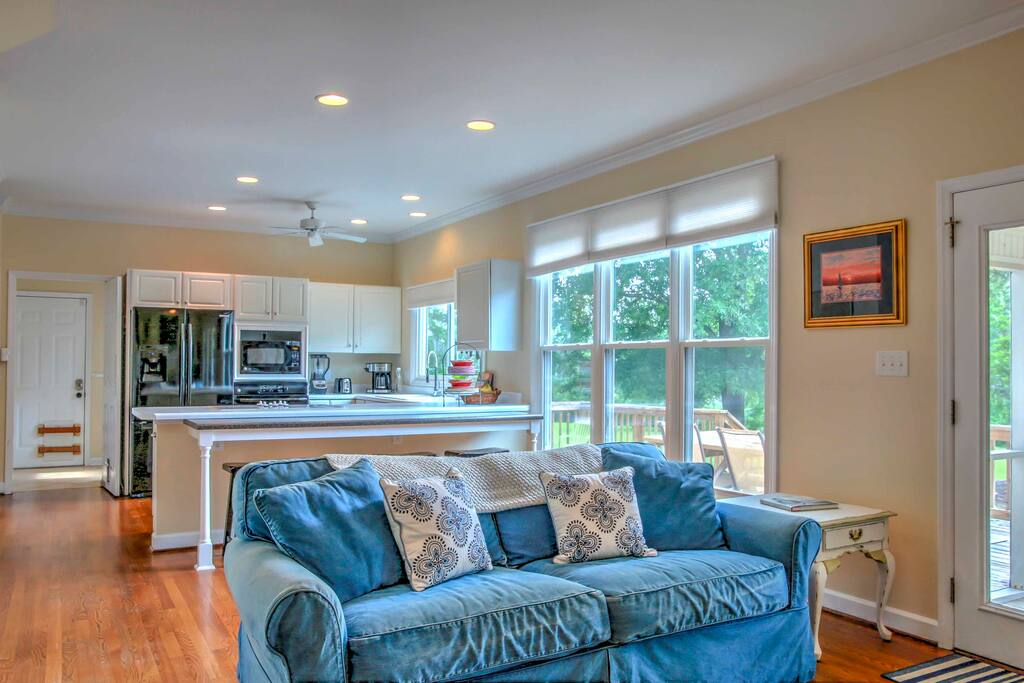 Kick back and relax in the home's open-concept family room.