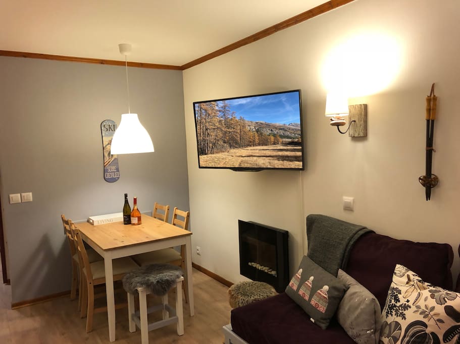 Tv moderne avec connexion internet privée, sans supplément.