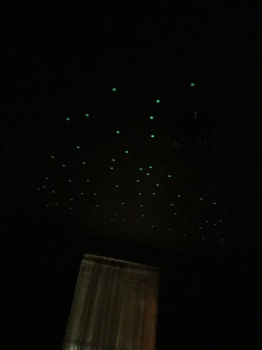 Stars on the Bedroom Ceiling. Great for Sleepless Nights!