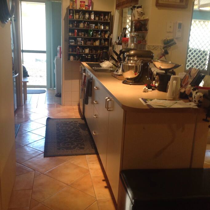 A small kitchen, but you're welcome to use the facilities. NB: our fridge is often quite full but I usually have some space for guests.