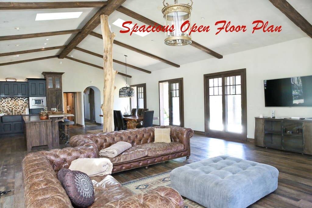 Kitchen and family room