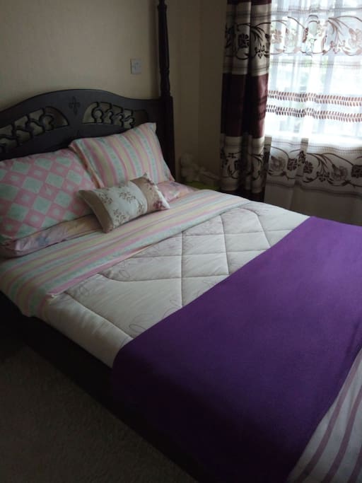 big and cozy bed to stretch out and get a good night sleep