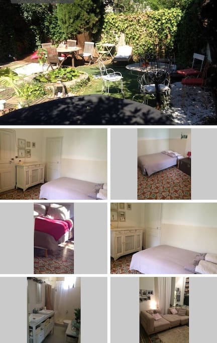 Chambre parentale dont la fenêtre donne sur le jardinet