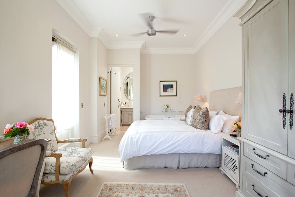 View of bedroom towards bathroom
