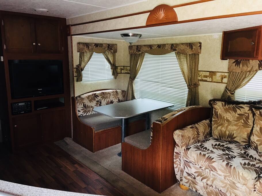 Table converts to a bed.