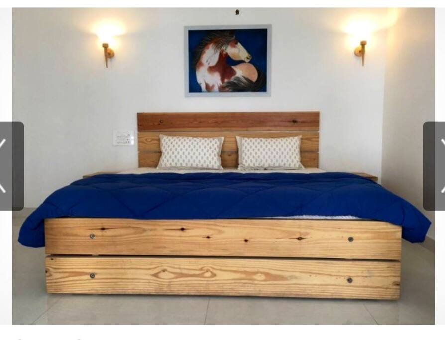 Double bed view from the patio entrance