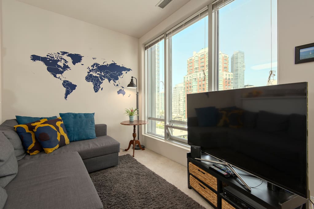 Couch pulls out to accommodate up to 4 guests