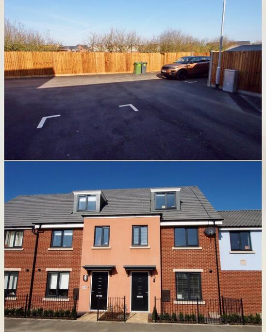 Two car parking spaces to the rear of the house