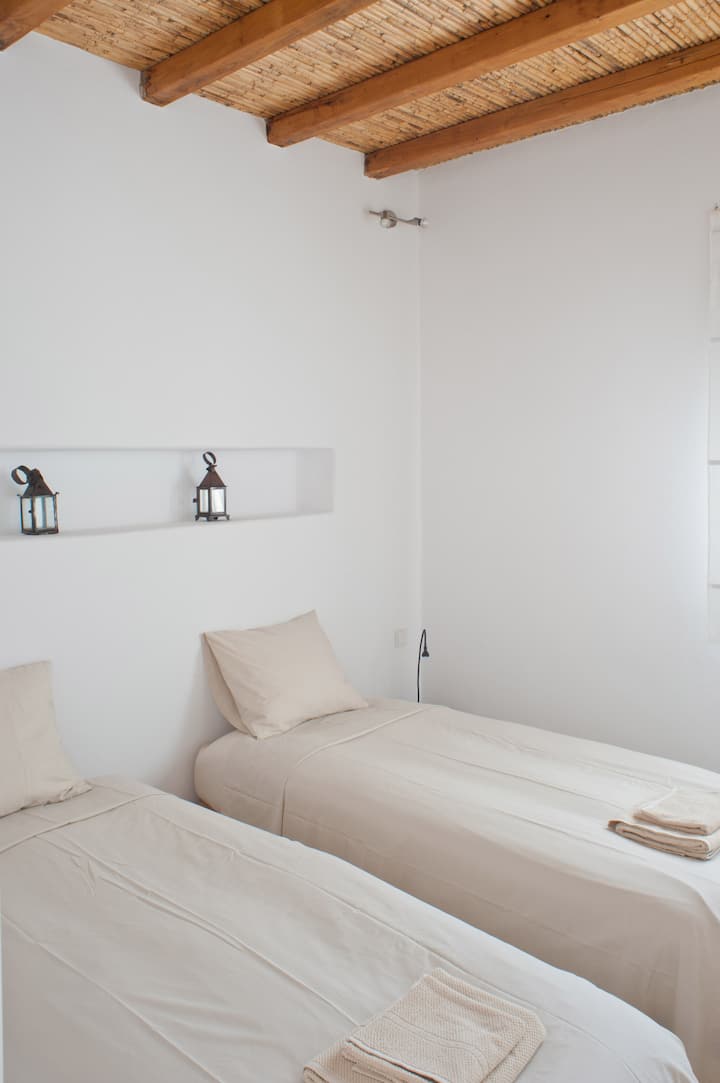 La chambre avec les deux lits simples / Собата со двата единечни кревета