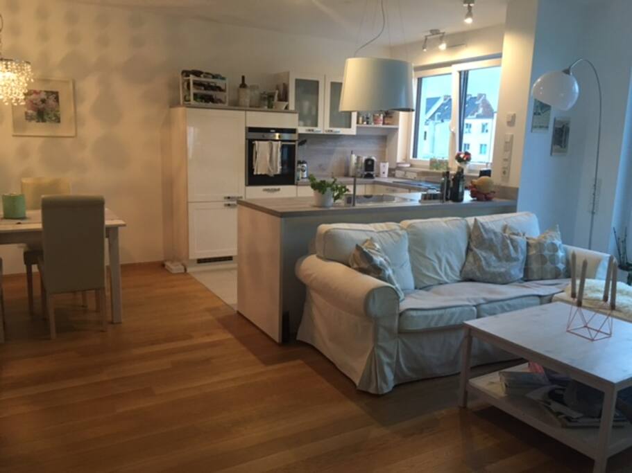 Our living room and kitchen.