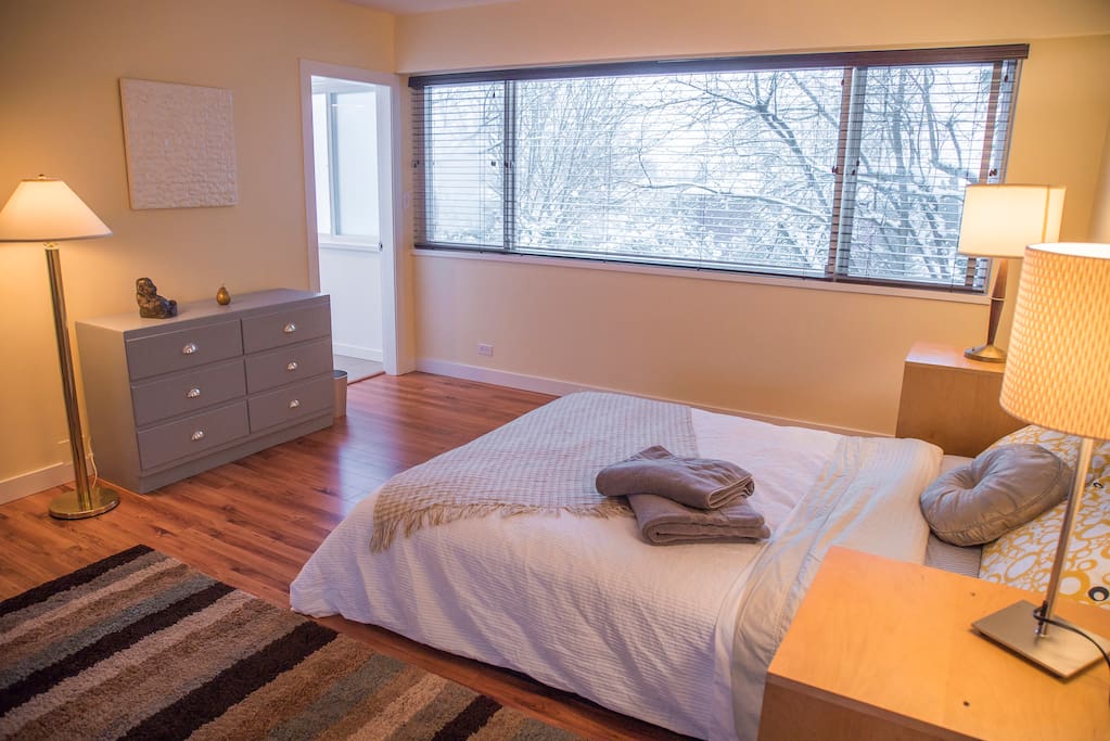 Your large sunny master bedroom - garden view
