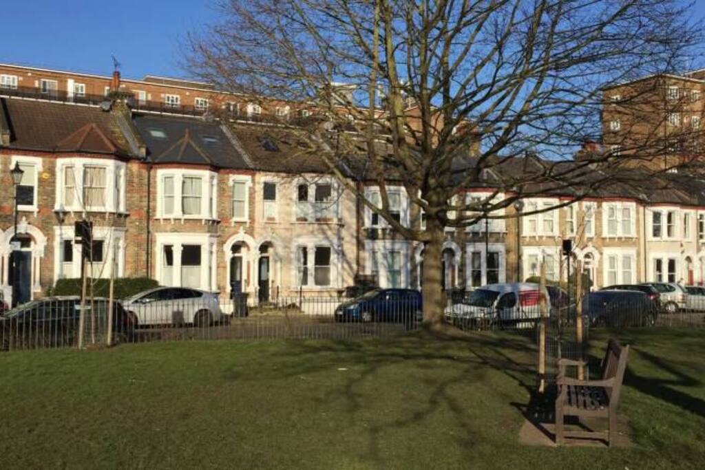 Exterior of house with park outside