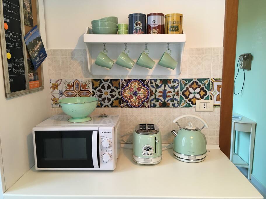Microwaves, kettle and toaster