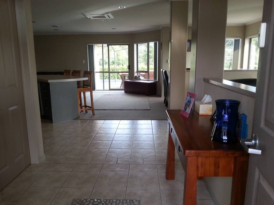 Entrance, open plan living.