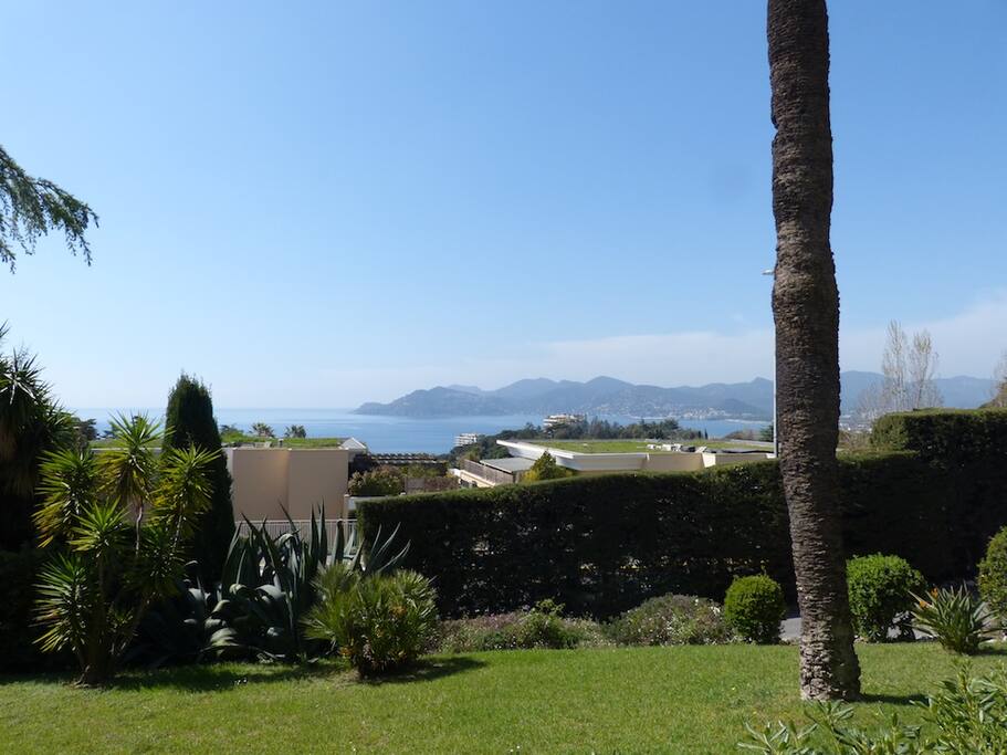Vue mer et jardin depuis la terrasse
