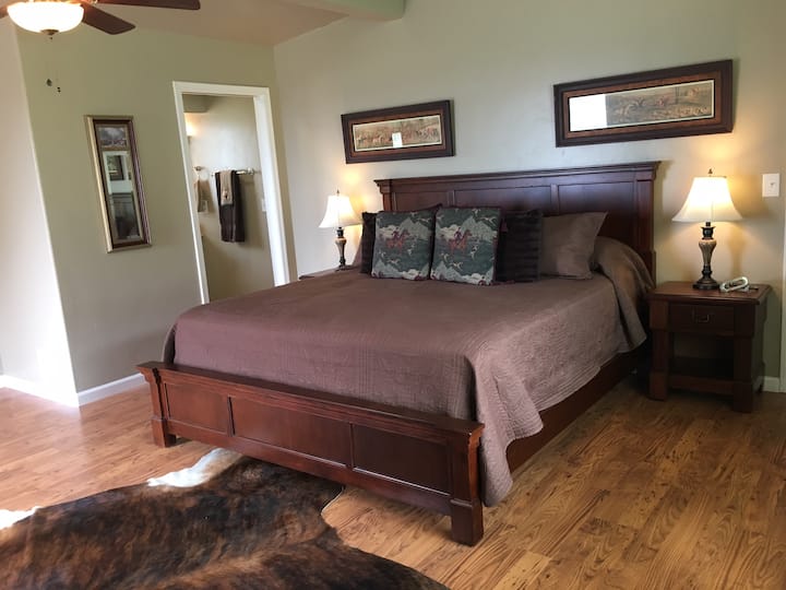 Master bedroom with full bathroom.