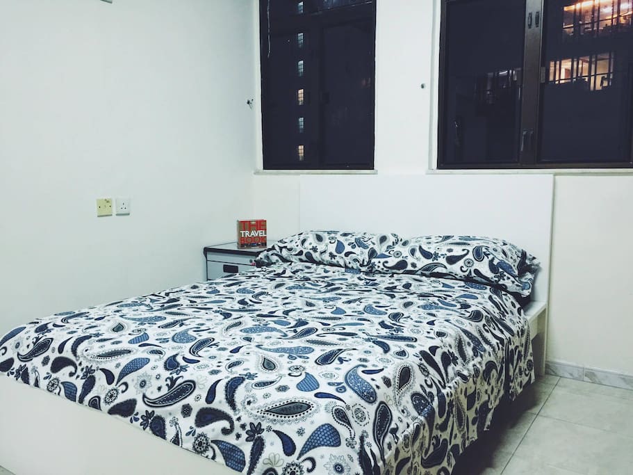 Very comfortable double bed in air-conditioned bedroom