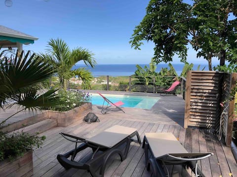 Villa Kazami with pool and sea view